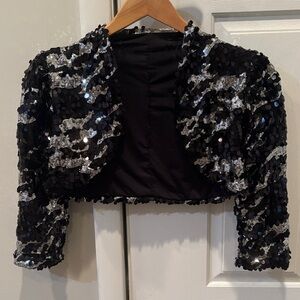Black and Silver Sequin Bolero Jacket by Costume Gallery